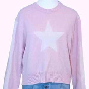 Arden B Light Pink Star Crew Neck Sweater